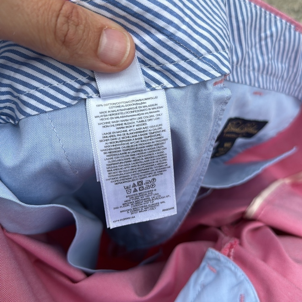 Brooks Brothers Pink 10" Bermuda Shorts 100% Cotton Men's 40" Waist - Picture 4 of 5